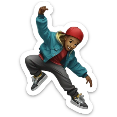kid hip hop break dancer sticker