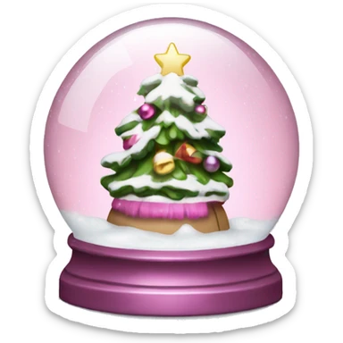 Snow globe pink Christmas  sticker
