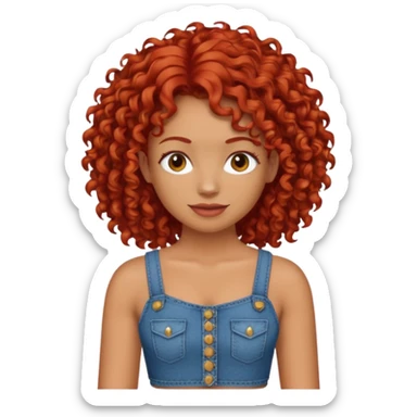 OGER with red curly hair that looks Mexican that is big and fat wearing jeans and a crop top sticker