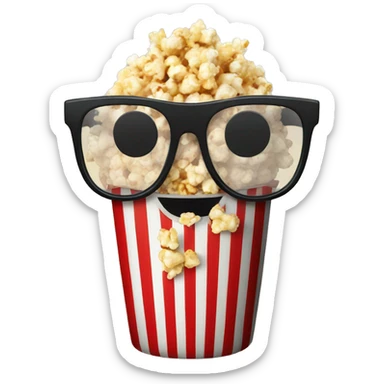 pop corn in black glasses sticker