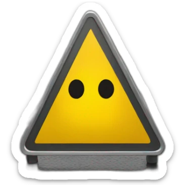 street sign triangle yellow 'person looking to the sky, seeing things falling down at her' sticker