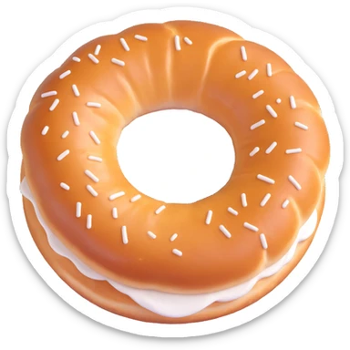 a simit, the Turkish sesame bread ring, 3D emoji style sticker