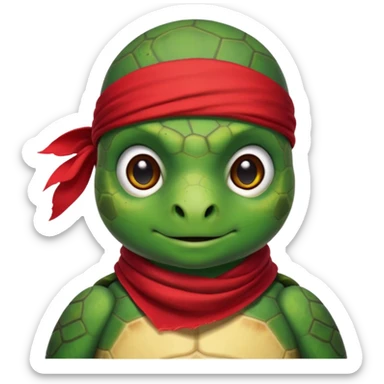 sea turtle wearing a red pirate scarf, portrait sticker