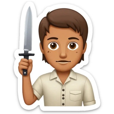 Diavoletto con coltello in mano sticker