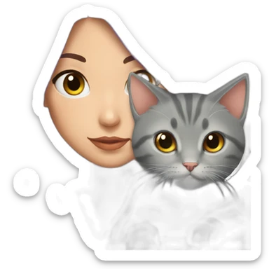 Katarina and gray kitten sticker