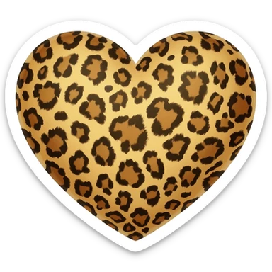 make a cunty cheetah print heart sticker