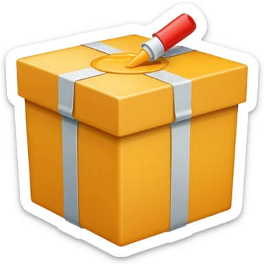 box with glue sticker