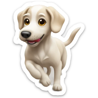 Dog walking on a beach sticker