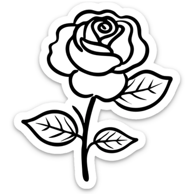 Wilted rose flower with drooping petals sticker