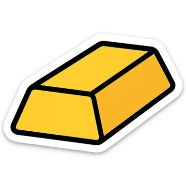 gold bar colored icon with black outlines sticker