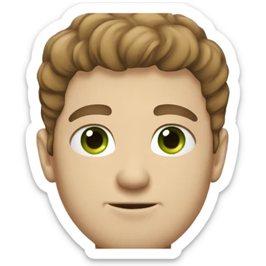 White guy with brown hair and green eyes sticker