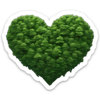 heart forest green color sticker