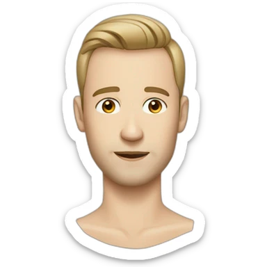 Человек с челкой на лево и усами sticker