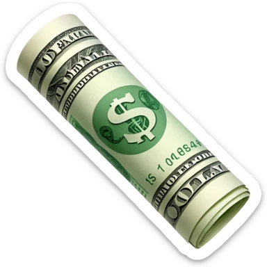 Money that is like a tube One dollar sticker