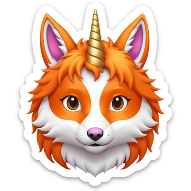 unicorn fox hybrid sticker