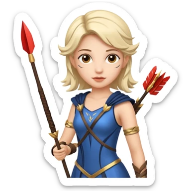 wo with eros clothes and arrows sticker