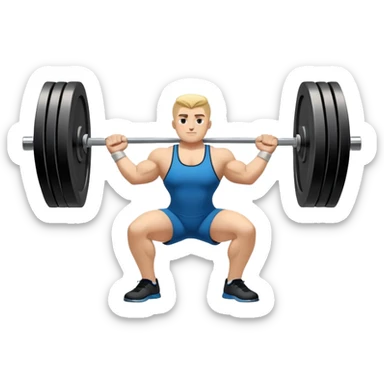 Emblem symbolizing weightlifting, featuring a barbell with heavy weights on either side, lifted above a strong, determined figure. The design conveys strength, focus, and the precision required in the sport. The barbell is centered, with a dynamic, bold style to emphasize power and athleticism.  sticker