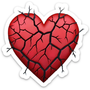 emo heart with night sky and wilted rose sticker