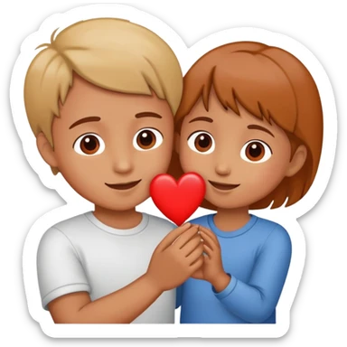 child giving a heart to a parent, happy and affectionate sticker