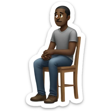 Lonely black man sitting sticker