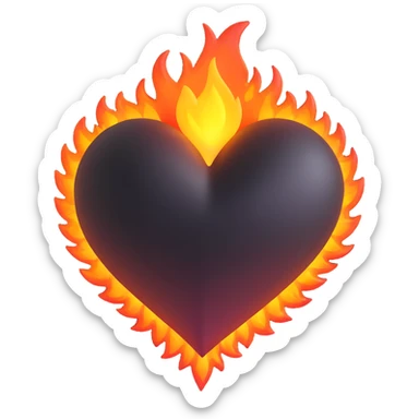 a fiery heart, bright and warm sticker