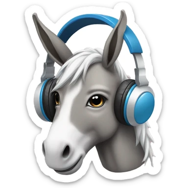 Donkey unicorn wit headphones sticker