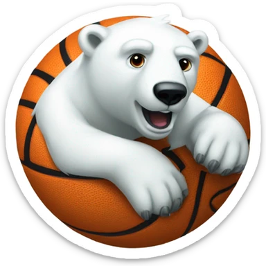 Polar bear wearing #32 with basketball  sticker