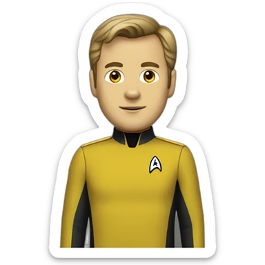 James Kirk with Starfleet yellow uniform (Star Trek) sticker