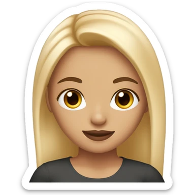 Girl with blonde straight hair and Brown eyes and perfect makeup sticker