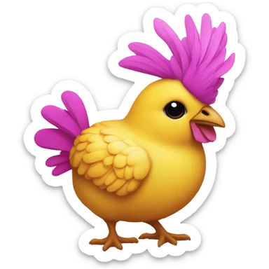 conejito rosado, pollito amarillo sticker