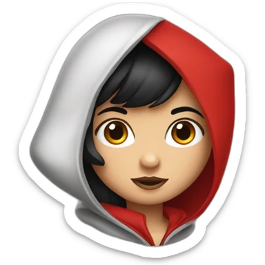 Little Red Riding Hood looks straight with black hair sticker