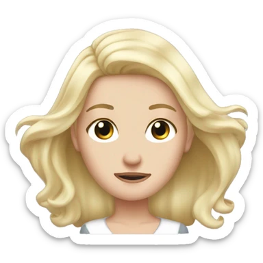 bowing down white girl blonde hair sticker