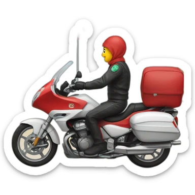 quelqu'un sur une moto avec le drapeau du Maroc derrière sticker
