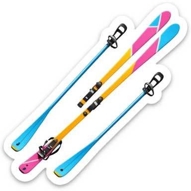 skis,colorful, Snow Gear,negative: character. sticker