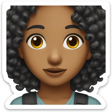 Sri Lankan girl with curly black hair sticker