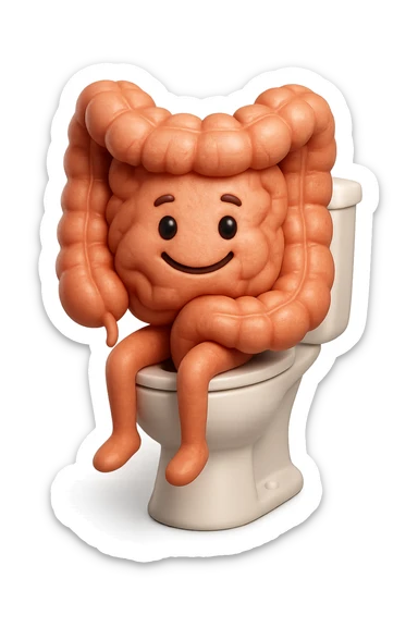 EMOJI STILE IPHONE 3D DI intestino felice seduto sul wc  FALLO MOLTO REALISTICO IN 3D sticker
