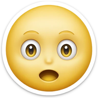 Yellow smiley, scared, looking up at head with only one hair sticker