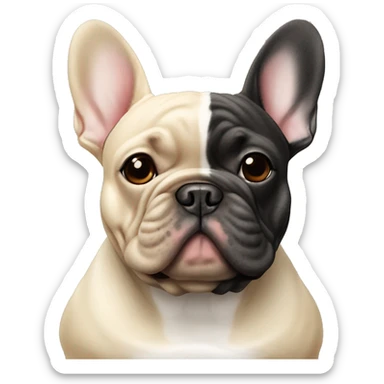 Beige French bulldog and black brindle French bulldog together ￼ sticker