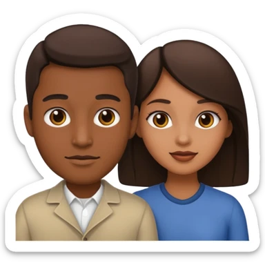 Black and white couple sticker