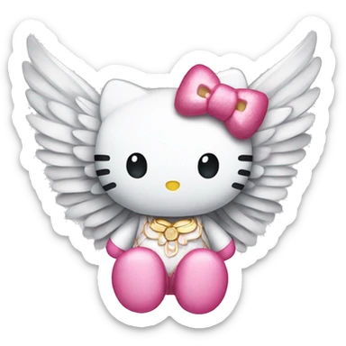 Hello Kitty wearing victoria secret wings  sticker
