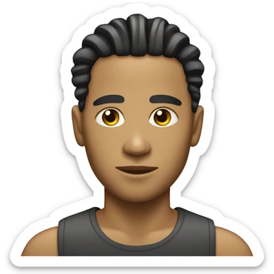 light skin man with short slick back dreads sticker