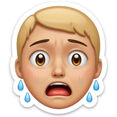 Scared and cry sticker