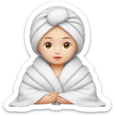 Una muñeca en toalla  sticker