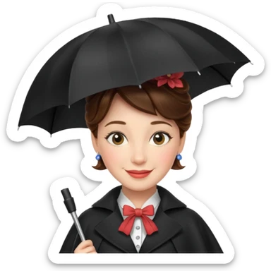 Mary Poppins with an umbrella sticker