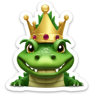 alligator ith a crown sticker