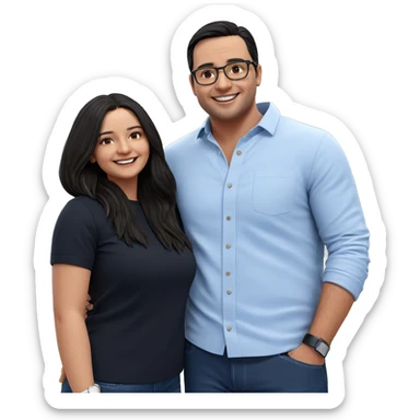 smiling couple outdoors together sticker