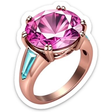 Pink crystal ring for spiritual protection sticker