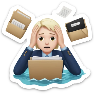 drowning in an ocean of work sticker