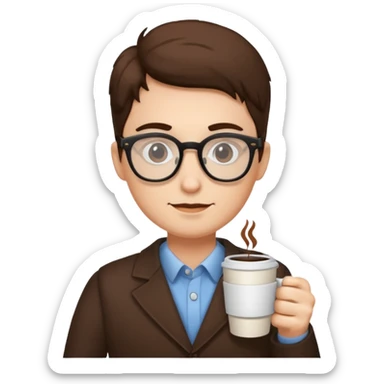 coffe and glasses sticker