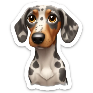 Teckel arlequin with grey spots in hairs sticker